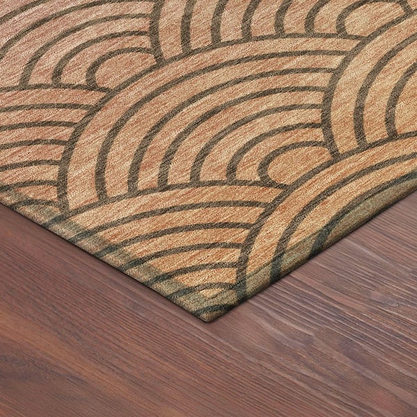 Chantille Machine Washable Indoor/Outdoor Abstract ACN2414 Chocolate 5 ft. x 7 ft. 6 in. Area Rug