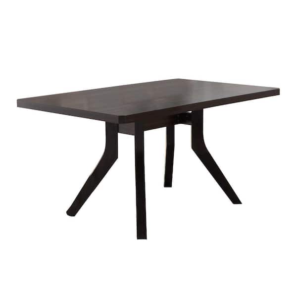 Benjara Brown 36 in. Dining Table with Wooden Top and Angled Legs