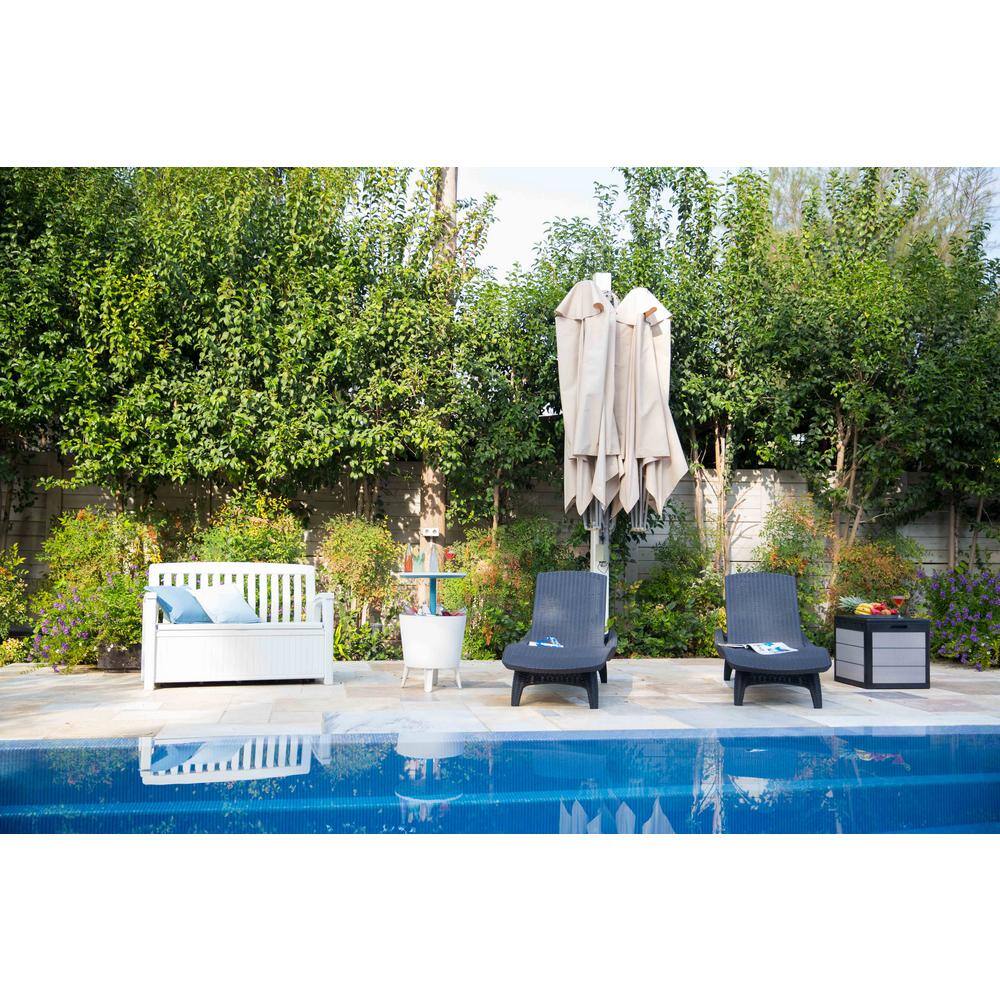 Keter 30 Gallon Gray and Black Lockable Resin Deck Box