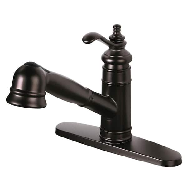 Templeton Single Handle Pull Out Sprayer Kitchen Faucet 180 Degree Spout Swivel in Oil Rubbed Bronze