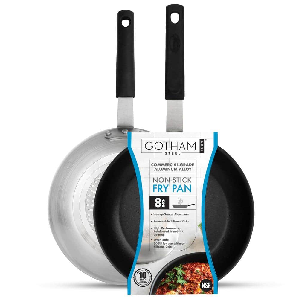 Gotham Steel Professional 3-Piece Aluminum Hard Anodized Nonstick Frying Pan  Set (8 in., 10 in., and 12 in.) 7729 - The Home Depot
