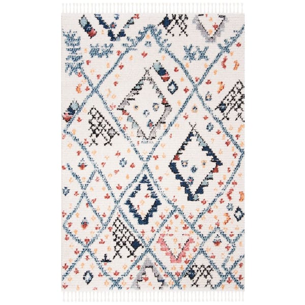 Morocco 5 ft. x 8 ft. Ivory/Multi Geometric Western Area Rug