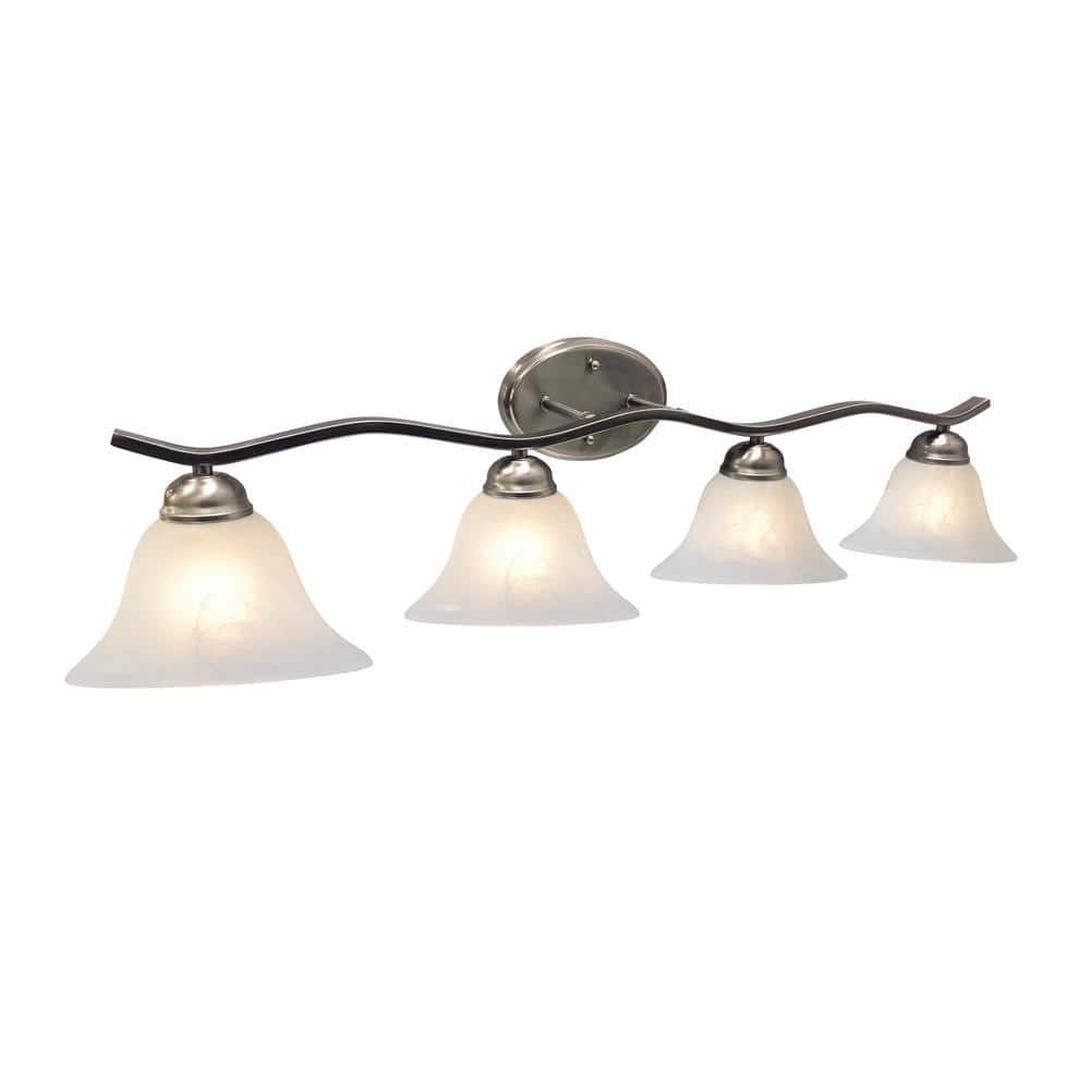Aspen Creative Corporation 345/8 in. 4Light Satin Nickel Vanity Light