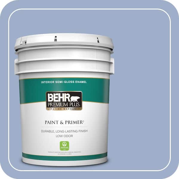 BEHR PREMIUM PLUS 5 gal. #MQ5-17 Poetry Reading Semi-Gloss Enamel Low Odor Interior Paint & Primer