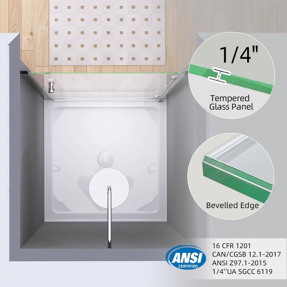 32" White Acrylic Shower Pan Base with Chrome Drain Cover