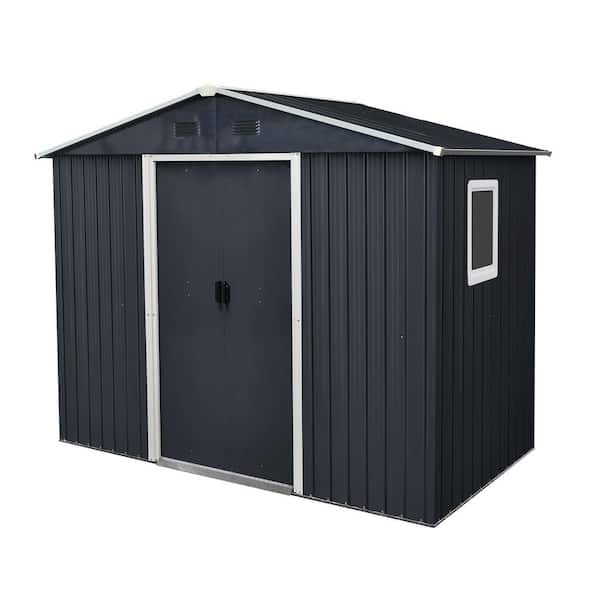 Sizzim 8 ft. W x 4 ft. D Outdoor Metal Lean to Storage Shed with