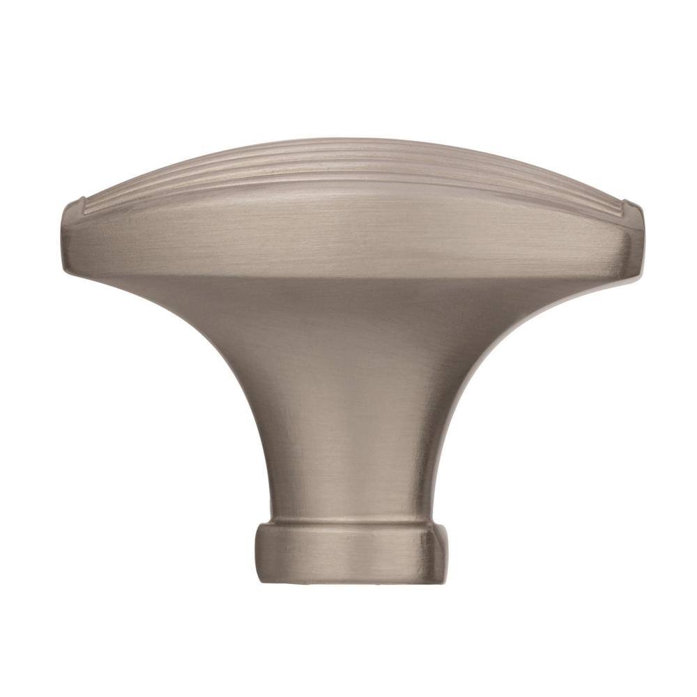 Satin Nickel Rectangular Cabinet Knob with Mounting Hardware