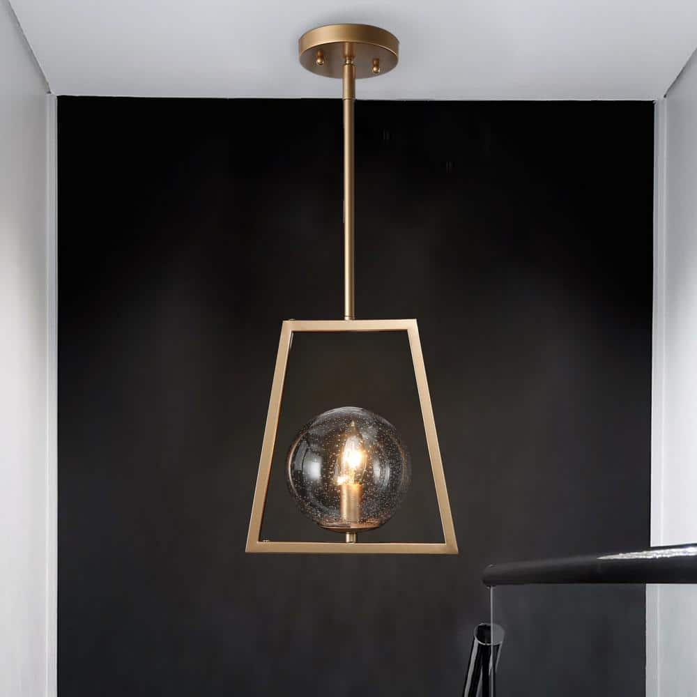 Uolfin Modern Brass Gold Geometric Pendant Light, Naomi 1