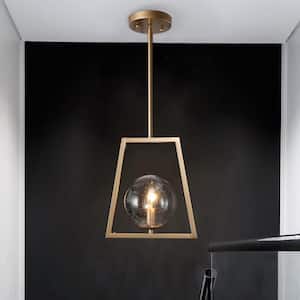 Modern Brass Gold Geometric Pendant Light, Naomi 1-Light Industrial Island Dining Room Pendant Light
