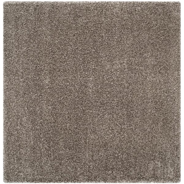 SAFAVIEH Milan Shag 10 ft. x 10 ft. Gray Square Solid Area Rug