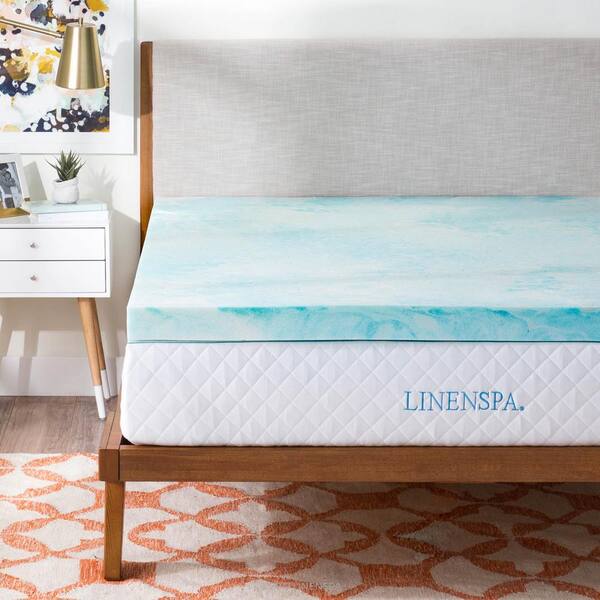 Linenspa 3 in. Queen Gel Swirl Memory Foam Topper