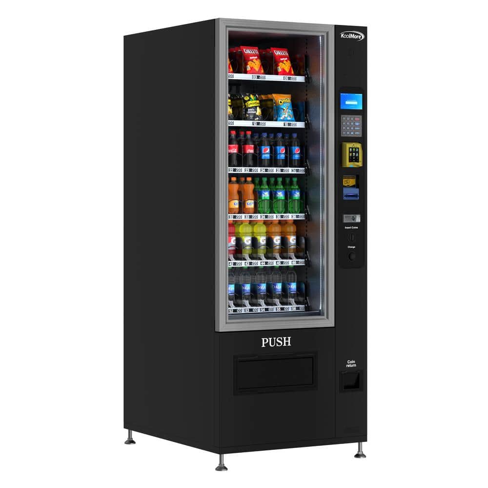 39 in. Refrigerated Vending Machine, 36-Slots with CC reader and Bill Acceptor in Black, 35 cu. ft.