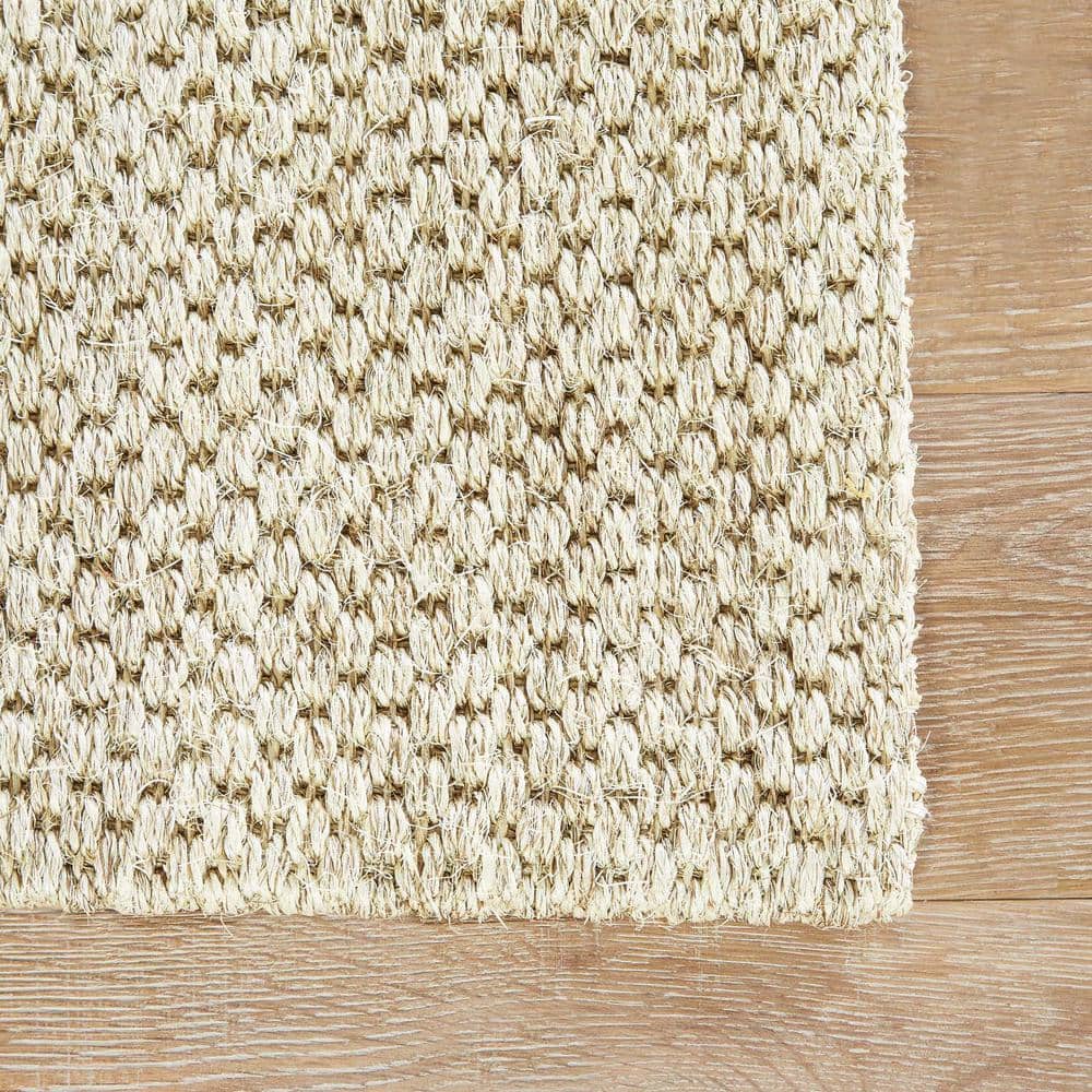 Ivory Flat Woven Wool Rectangular 9' x 12' Area Rug