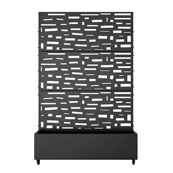 6 ft. H x 4 ft. W Metal Planter Box with Trellis Black