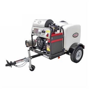 Mobile Trailer 4000 PSI 4.0 GPM Gas Hot Water Professional Pressure Washer with VANGUARD V-Twin Engine
