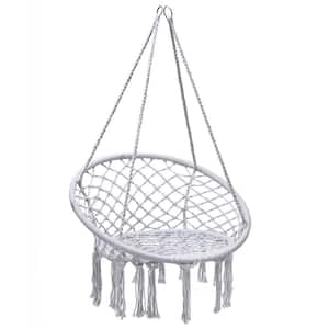 2.7 ft. Portable Hanging Hammock Chair Hammock without Stand in Gray