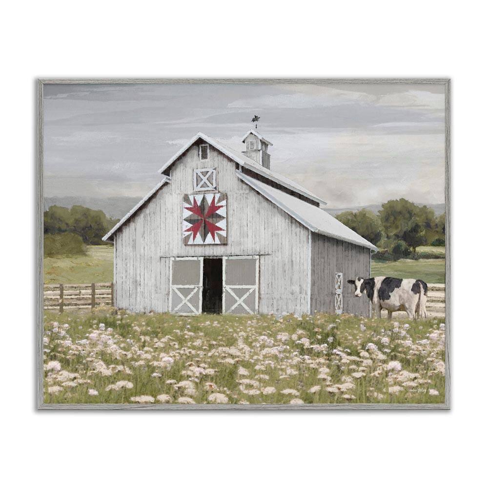 Rustic Barn Meadow by Amber Sterling Gray Framed Nature Giclee Art Print 24 in. x 30 in. price history on PriceWatchPro