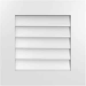 20 in. x 20 in. Vertical Surface Mount PVC Gable Vent: Decorative with Standard Frame