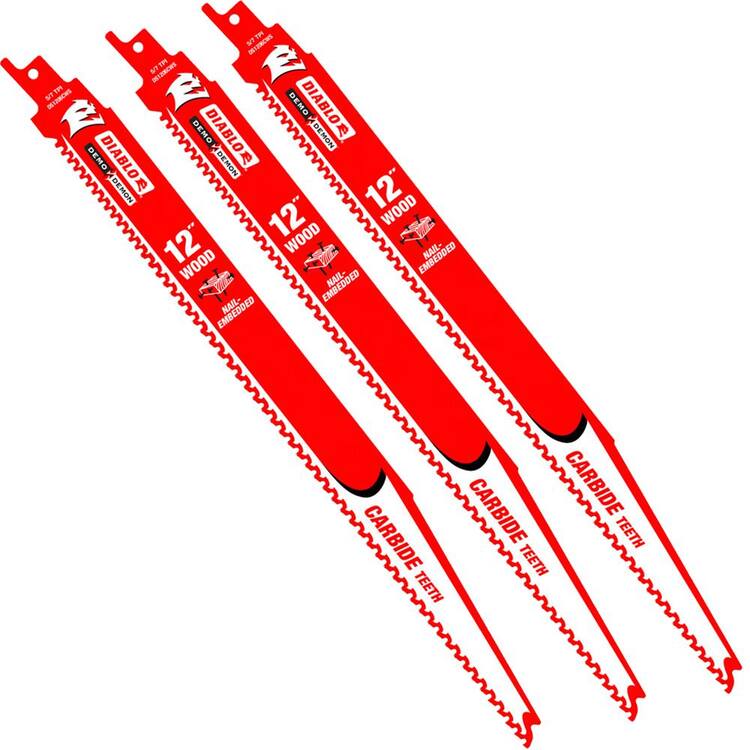 DIABLO 12 in. 5/7 TPI Demo Demon Carbide Teeth Reciprocating Saw Blades for Nail-Embedded Wood