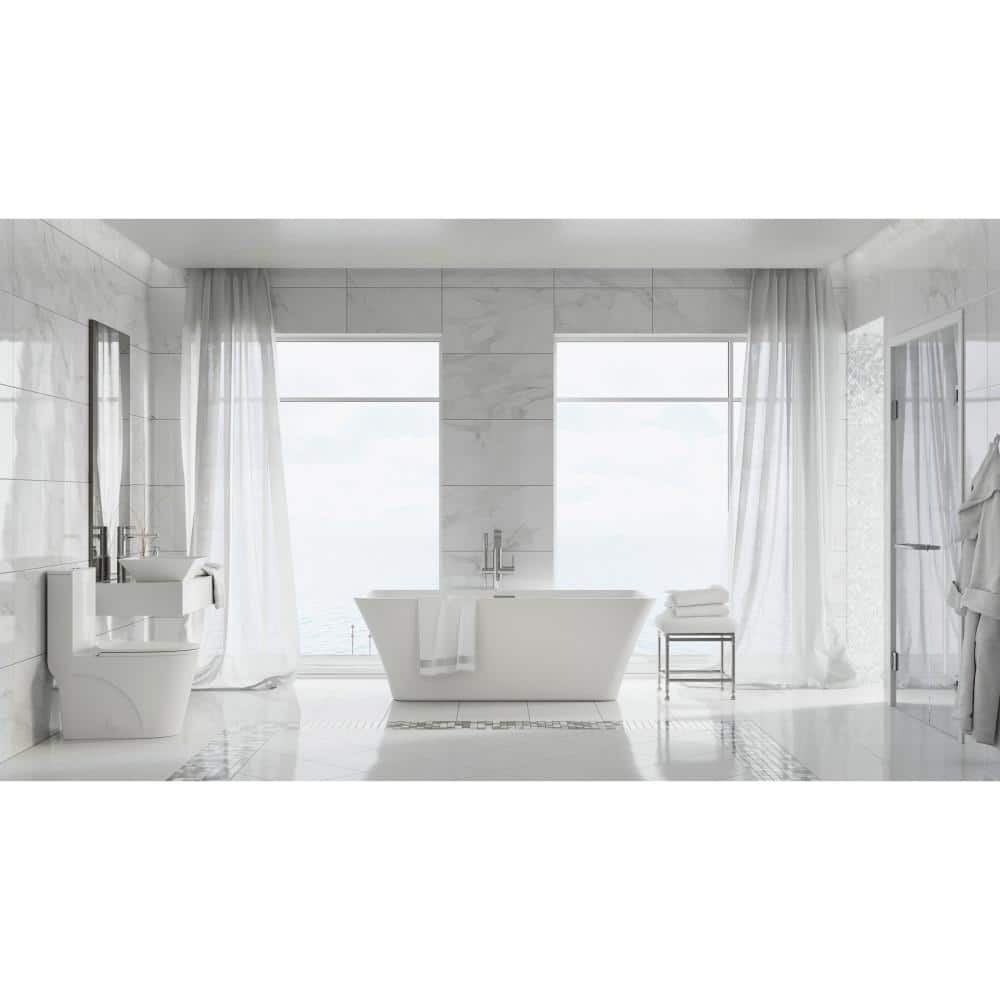 St. Tropez 67" White Acrylic Freestanding Bathtub