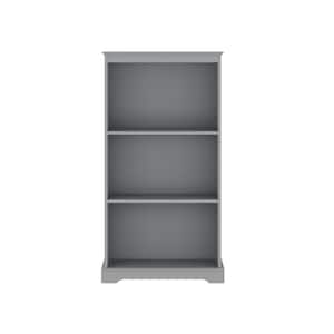Baylor 47.5 in. Gray Wood 3-Shelf 25 in. Bookcase