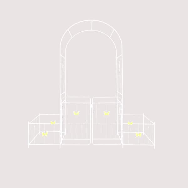 Unbranded 86.6 in. x 79.5 in. Galvanized Metal Garden Arbor