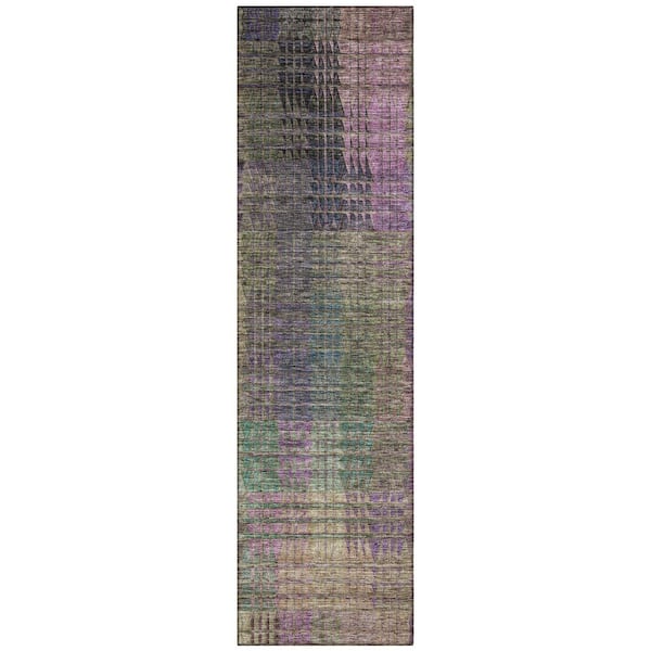 Addison Rugs Chantille Machine Washable Indoor/Outdoor Abstract ACN828 Plum 2 ft. 3 in. x 7 ft. 6 in. Area Rug