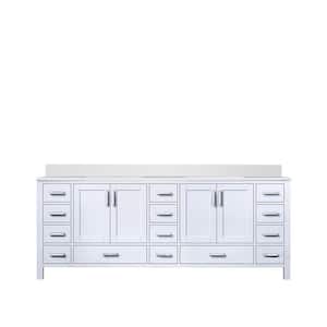 Jacques 84 in. W x 22 in. D White Bath Vanity and Cultured Marble Top