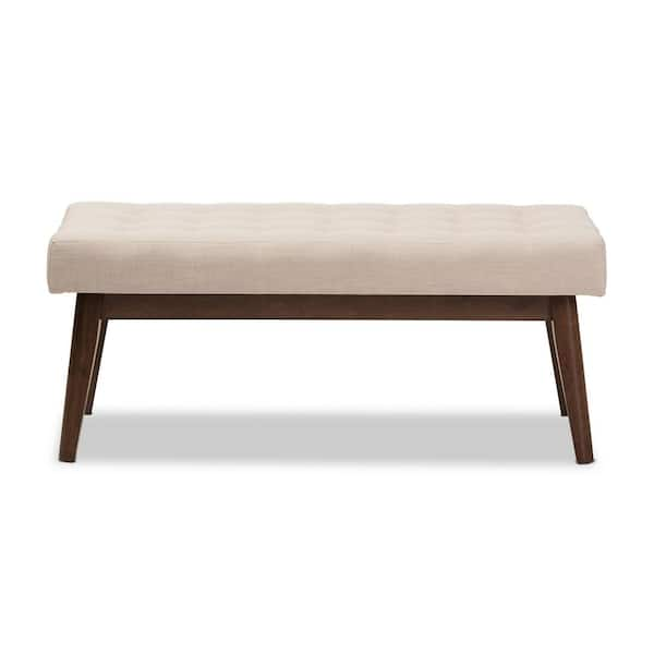 Baxton Studio Elia Light Beige Bench