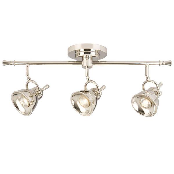 Hampton Bay 3-Light Brushed Nickel Track Lighting Fixed