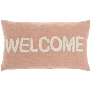 Lifestyles Blush 21 in. x 12 in. Rectangle Throw Pillow