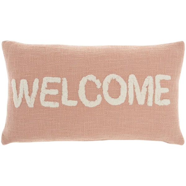 Mina Victory Lifestyles Blush 21 in. x 12 in. Rectangle Throw Pillow