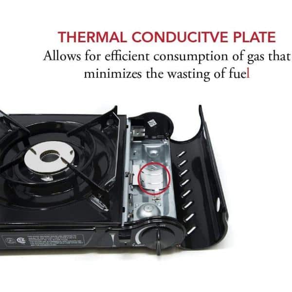Alpine Cuisine Iron Butane GAS Stove with Customized Package, Camp Kitchen Equipment Emergency GAS Stove Burner, Portable Butane Automatic Ignition