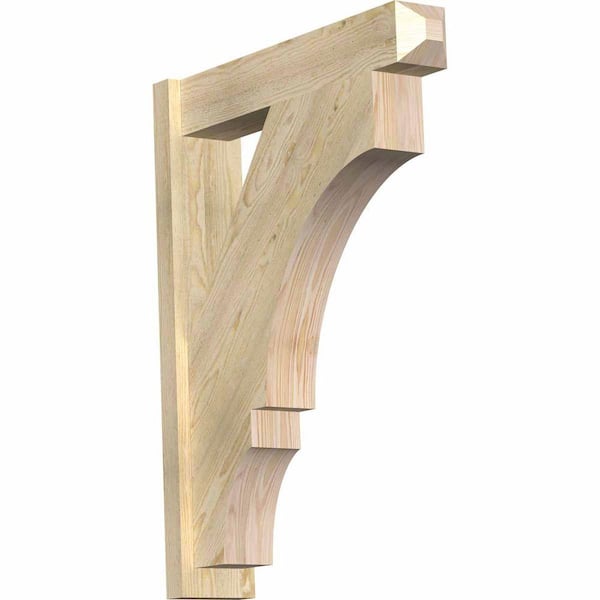 Ekena Millwork 6 in. x 36 in. x 28 in. Douglas Fir Balboa Craftsman Rough Sawn Outlooker
