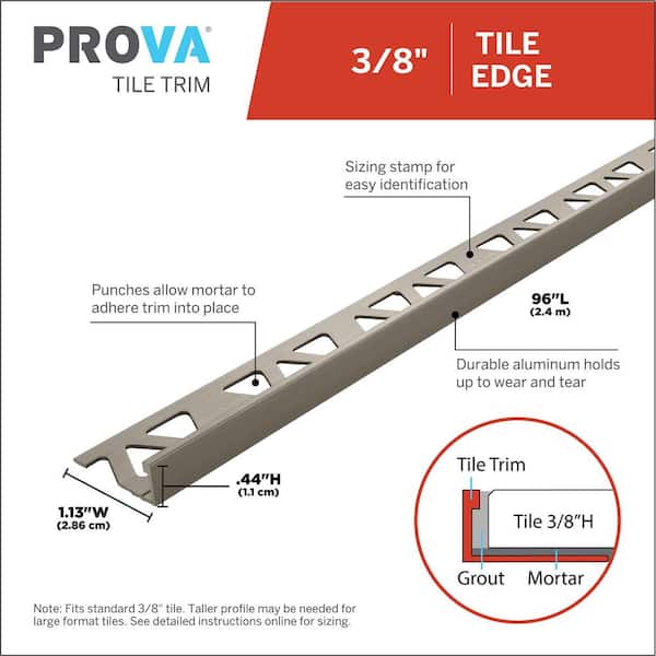 M-D Building Products Pewter 1.13 in. W x 96 in. L Aluminum 3/8 in