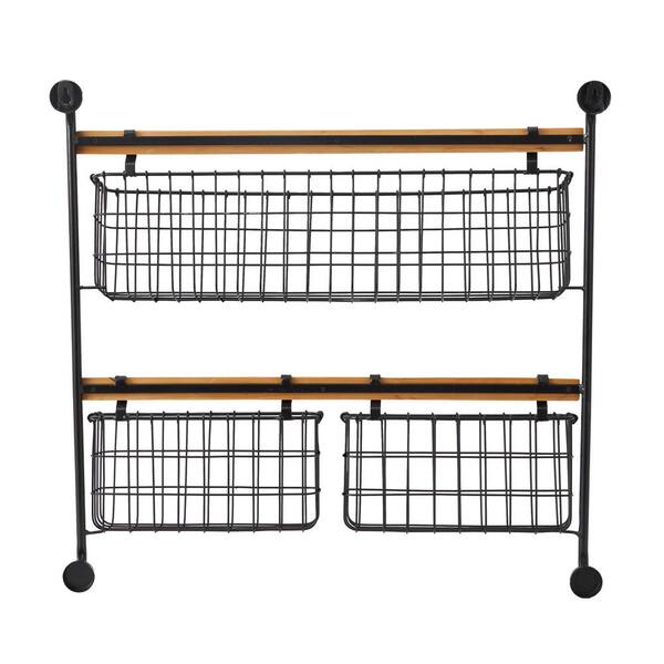 WerkWeit Plastic Wall Mounted Storage Rack, 30 Pieces, Black