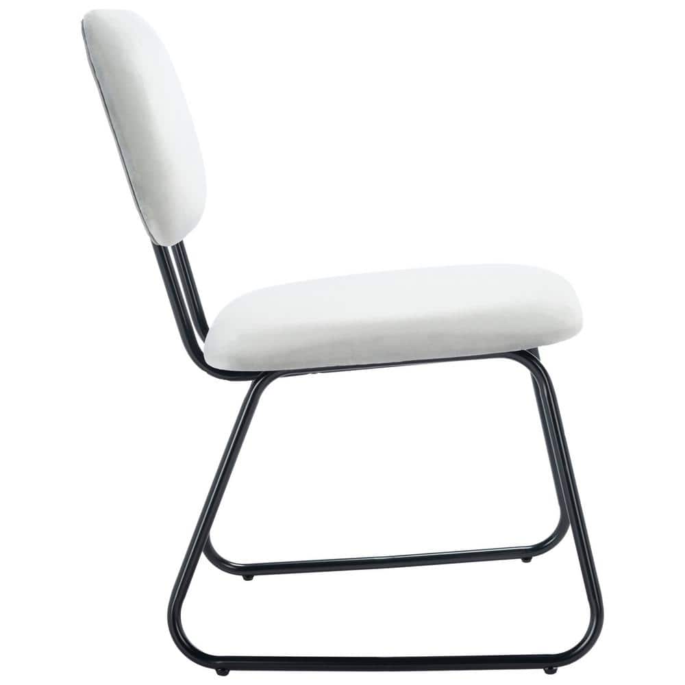 Modern Velvet Parsons Side Chair with Metal Hairpin Legs - Black