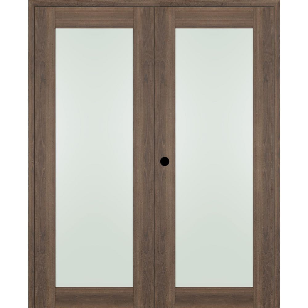 Avon 207 N 72 in. x 80 in. Right Active Full Lite Frosted Glass Pecan Nutwood Wood Composite Double Prehung French Door price history on PriceWatchPro