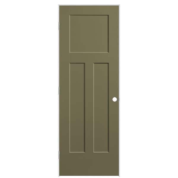 Masonite Winslow 28-in x 80-in 3-panel Craftsman Solid Core Molded Composite Left Hand Single Prehung Interior Door