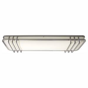 40 in. Linear 1-Light Brushed Nickel Dimmable LED Flush Mount