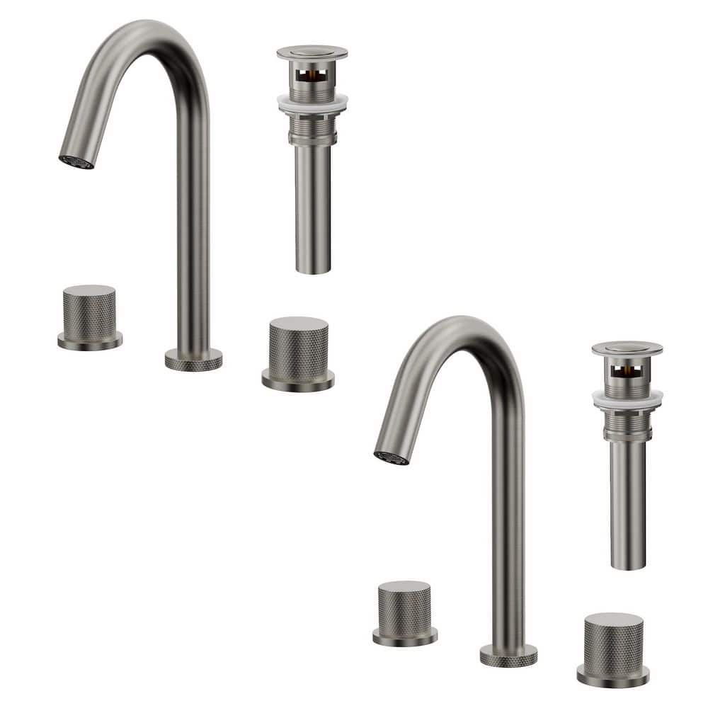 Waterfall 3-Hole High Arc 8 in. Widespread Double Handle Bathroom Faucet in Brushed Nickel Drain Included (2 Pack) price history on PriceWatchPro