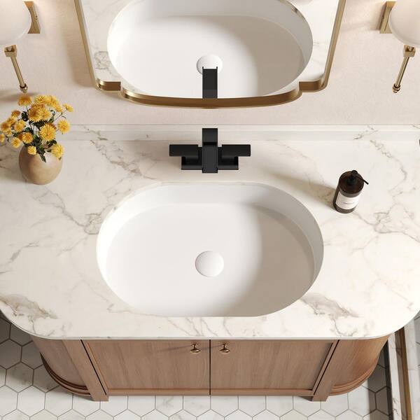 GRANDJOY Open Trough Waterfall 4 in. Centerset Double Handle