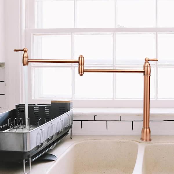 Deck-Mounted Pot Filler in Copper