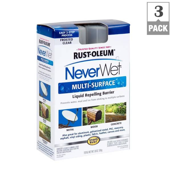 Rust-Oleum NeverWet 18 oz. Multi-Purpose Gray Liquid Repelling Treatment Spray Kit (3-Pack)