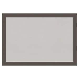 Brushed Pewter Framed Grey Corkboard 40 in. x 28 in Bulletin Board Memo Board
