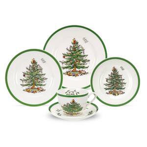 Christmas Tree 5-Piece Ceramic Dinnerware Set (Service for 1)