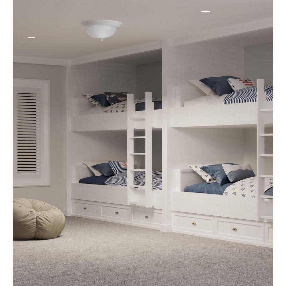 White Alabaster Glass 2-Light Flush Mount Ceiling Fixture