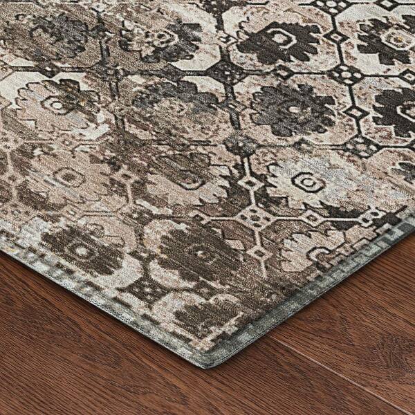 Mayfield Premium Machine Washable Abstract AMF2433 Brown 10 ft. x 14 ft. Area Rug