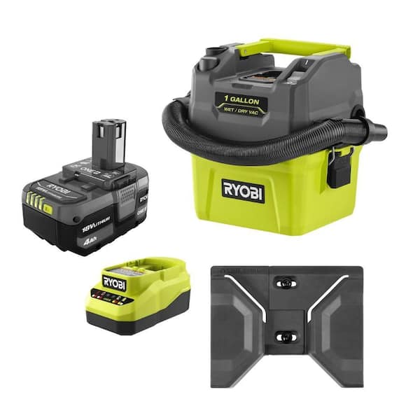 ONE+ 18V Cordless 1 Gal. Wet/Dry Vacuum Kit with 4.0Ah Battery and Charger and LINK 2-in-1 Endcaps