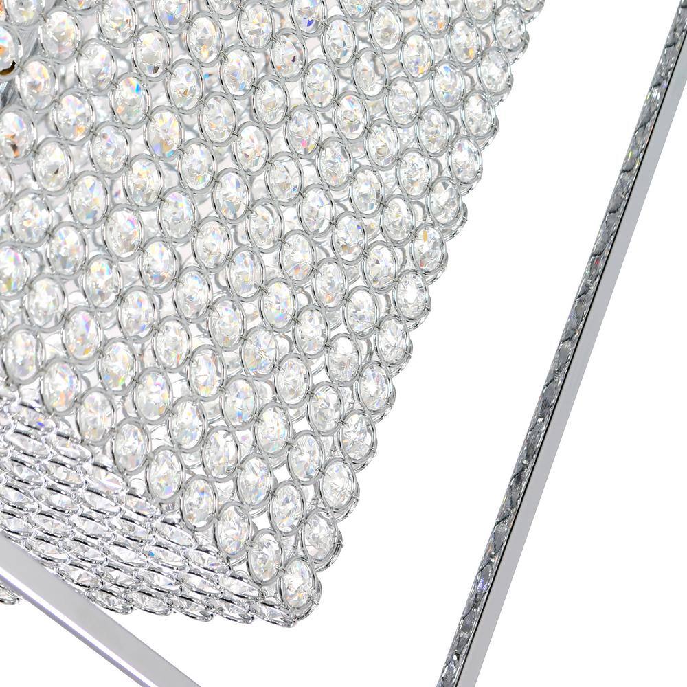 Cube 29" Chrome and Crystal 11-Light Chandelier